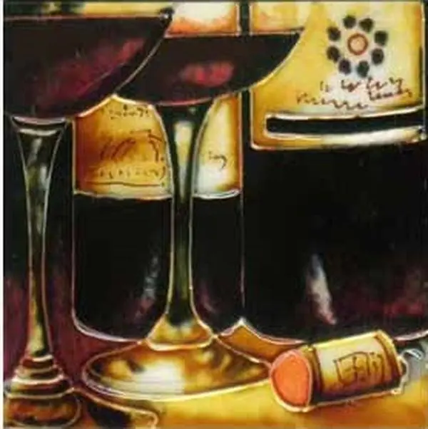 Continental Art Center SD-050 4 x 4 in. Dark Wine Set No.4 Ceramic Art Tile