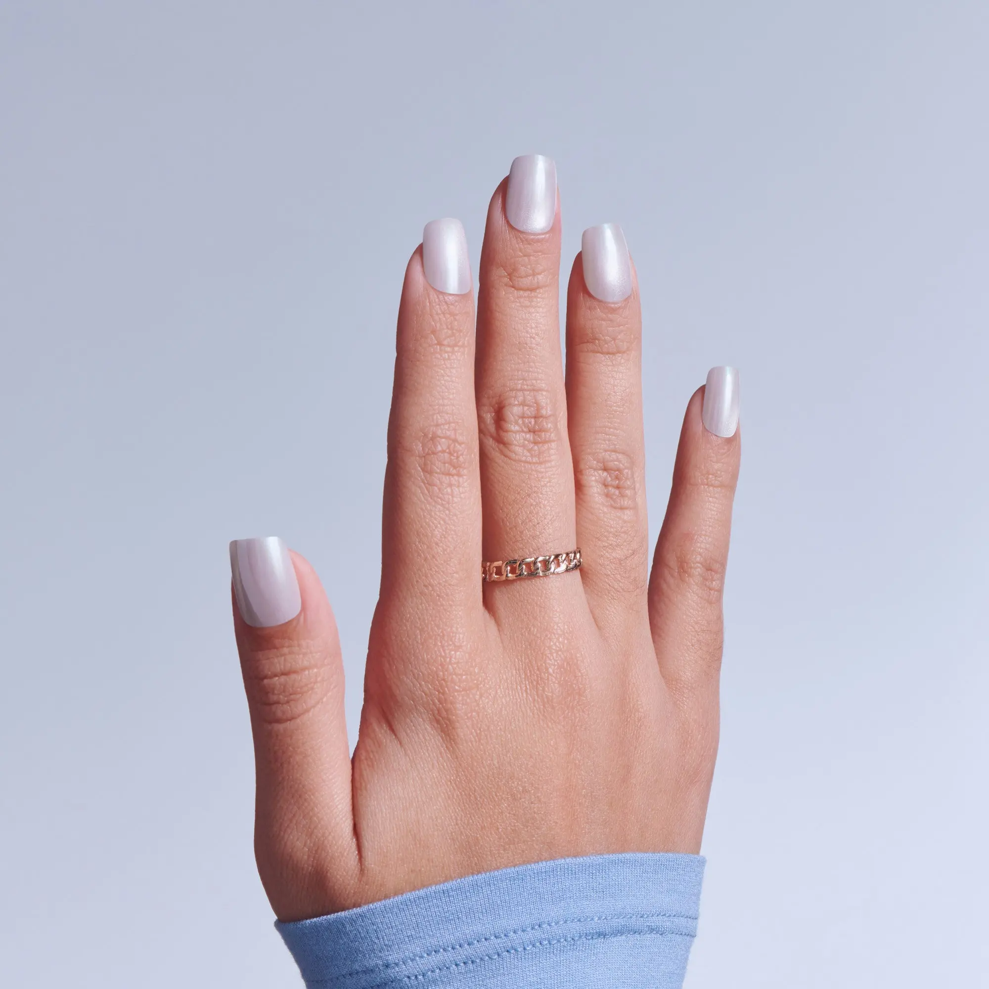 Kiss Glam Embellished Press On Fake Glue Nails - Moonfizz | Design, White, Short, Squoval