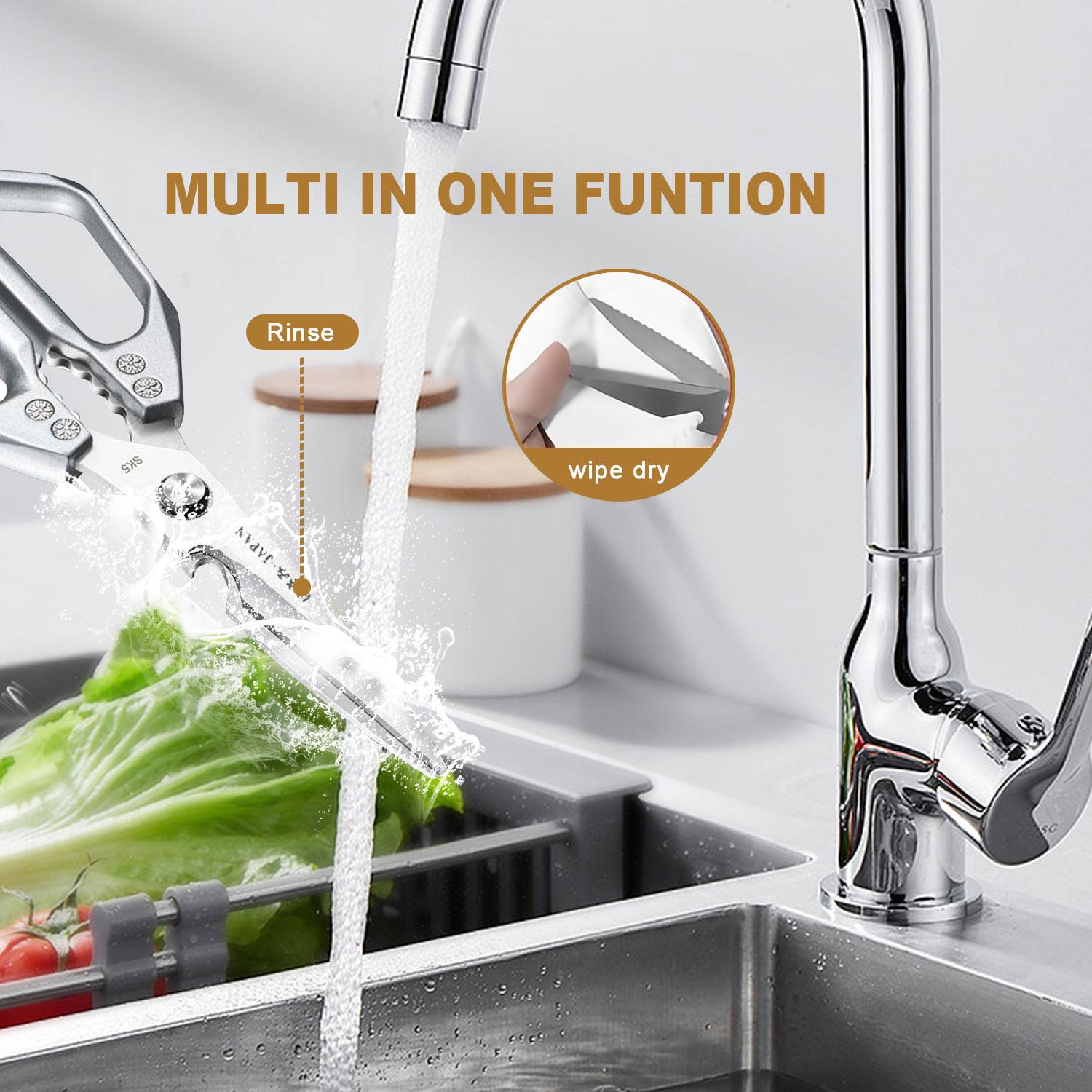 Kitchen Scissors All Purpose, Stainless Steel Heavy Duty Kitchen Shears, Dishwasher Safe Poultry Scissors for Chicken Bones, Meat, Fish & Vegetables, Sharp Japanese Cooking Scissors, Gift Kitchen Scissors All Purpose, Stainless Steel Heavy Duty Kitchen Shears, Dishwasher Safe Poultry Scissors for Chicken Bones, Meat, Fish & Vegetables, Sharp Japanese Cooking Scissors, Gift