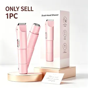 Dual-Head Women’s Hair Removal Trimmer, 3-6mm Adjustable Comb, Gentle & Safe Razor for Sensitive Skin, Ideal for At-Home Body Grooming