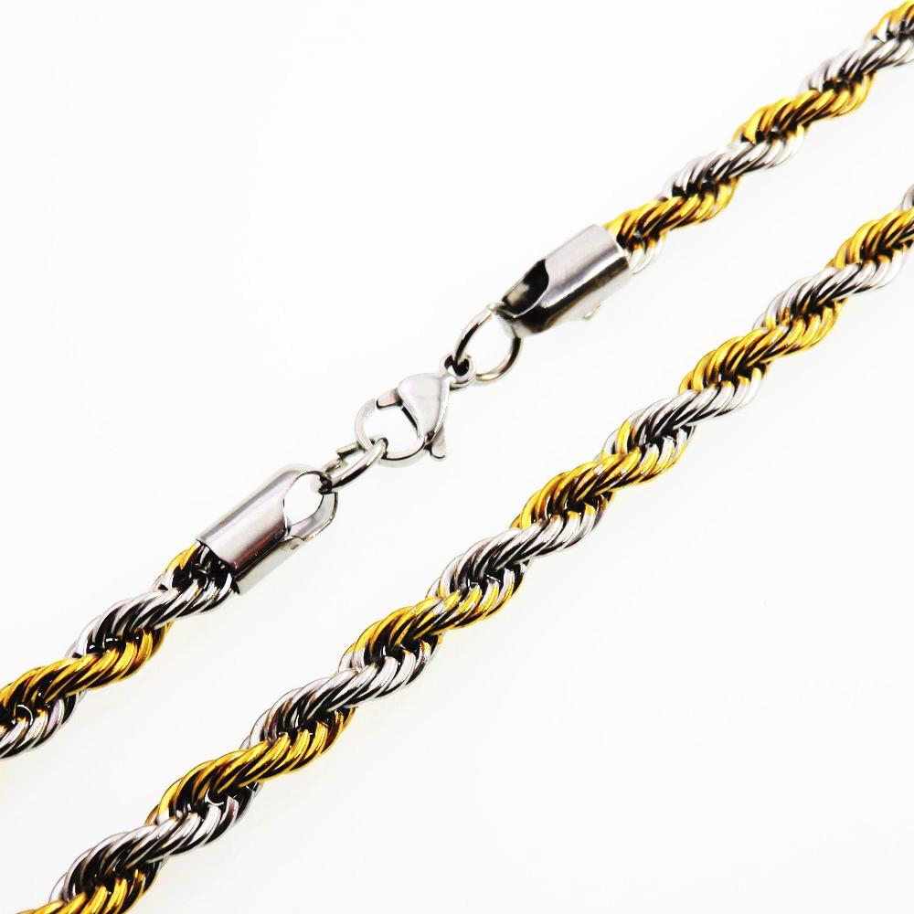 Stainless Steel Gold Twist Chain