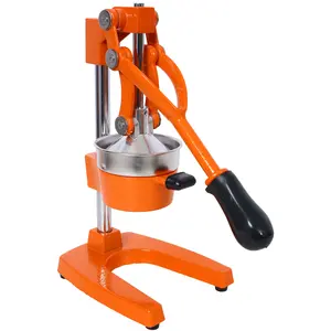 Hardware Cast Iron Citrus Juicer , Extra-Large Commercial Grade Manual Hand Press , Heavy Duty Countertop Squeezer for Fresh Orange Juice ,orange color