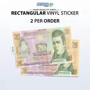 HONDURAS 20 LEMPIRAS rectangular vinyl STICKER