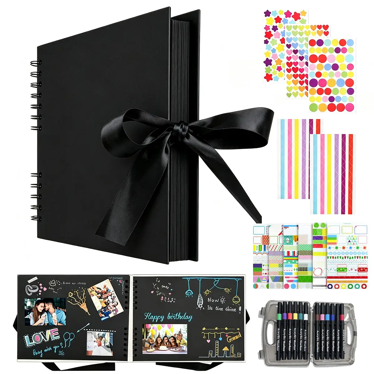 14 Sets Handmade DIY 80-Page Scrapbook Album, Perfect for Travel Recording, Family Memory Collection, Anniversary, Birthday, Christmas and Various Holiday Gifts,13.1in x 9.1cm