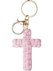 Lace cross keychain, Jesus keychain, Christian car parts, handmade soft cross keychain, Bohemian decoration, women's and men's gift, Crochet Keychain, Keychain Charm