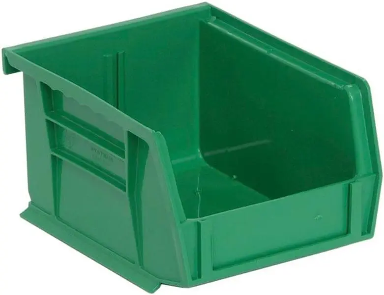 Quantum Storage QUS210GN Durable Rectangle Ultra Stack & Hang Organiser Bin - Green, 5.37x4.12x3 in - Home Supplies Storage Boxes