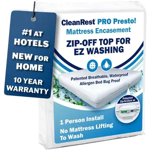PRO Po! Zip-Off Top Mattress Encasement for EZ Washing, Full Size,  Mattress Protector - Bed , Dust Mite & Allergen Proof - 1 Person Install, No Mattress Lifting to Wash