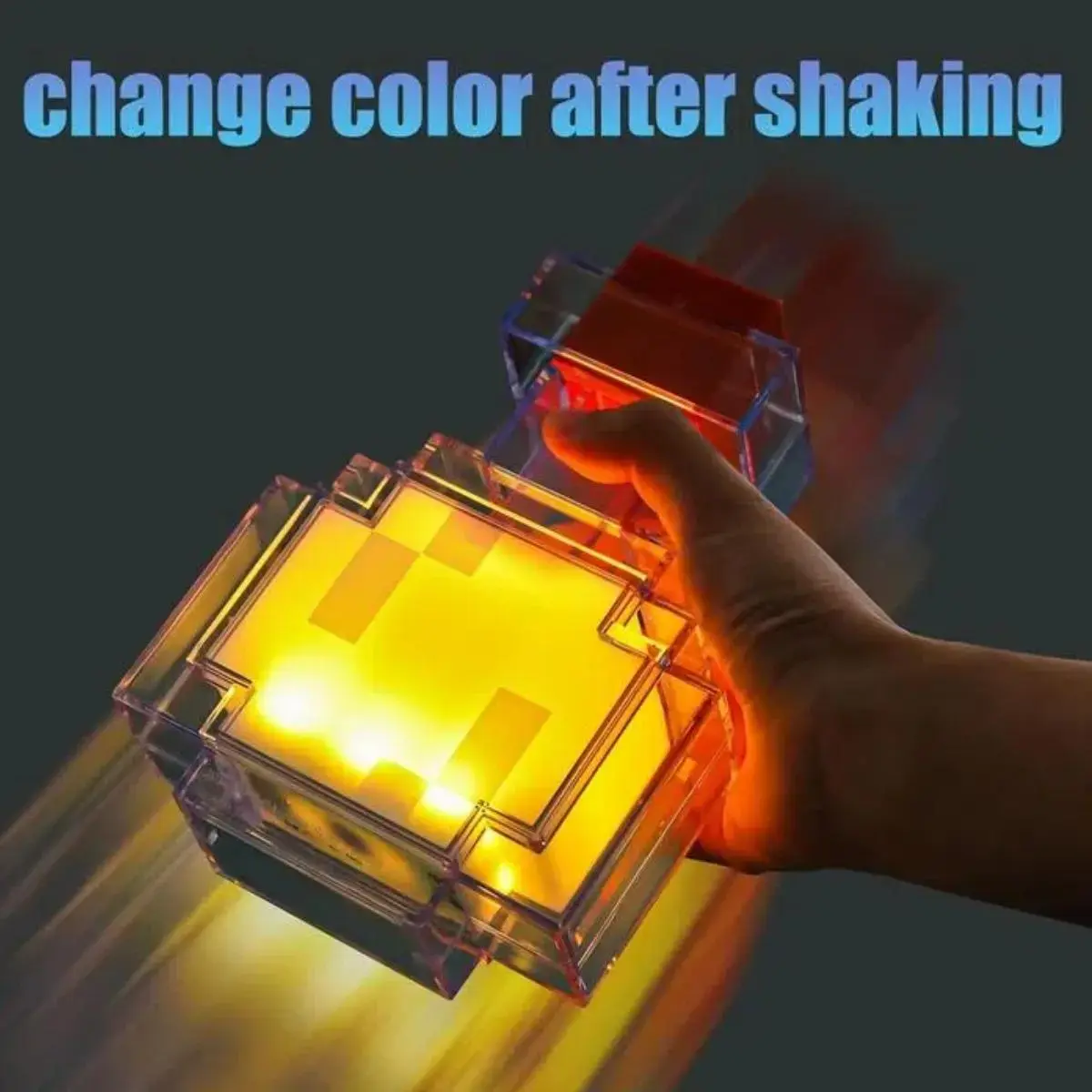 Abs+Acrylic Pixel Potion Bottle Color-Changing Night Light - Shake-Activated RGB, USB-Rechargeable Unisex Decorative Light for Game Rooms, Bedroom