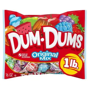 Dum Dums Original Mix Lollipop Suckers, Assorted Hard Party Candy, 16oz Bag