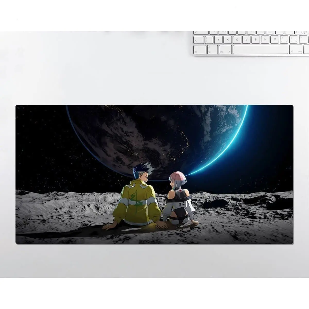 [New Anime Gear - Sale Up To 35%] Lucy Cyberpunk Anime Desk Mat, Edgerunners Inspired Extended Mouse Pad, Cyberpunk Desk Aesthetic for Gaming & Creative Workspaces