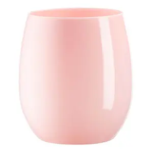 12 oz. Solid Pink Elegant Stemless Plastic Wine Glasses