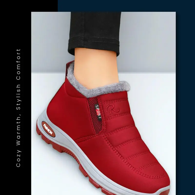Women's Snow Boots Cotton Shoes Old Beijing Cloth Shoes Fleece Lined Warm Short Boots Comfortable Casual Cotton Shoes Winter Boot Shoes
