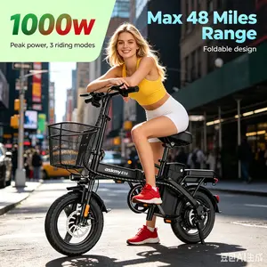 14" Compact Tires E14 Urban Folding E-Bike 1000W, 12-Month Warranty,  Enhanced Safety Battery, Dual Disc Braking System | UL2849 Certified,Easy Storage- Long Range 45 Miles | 14" Compact Tires,