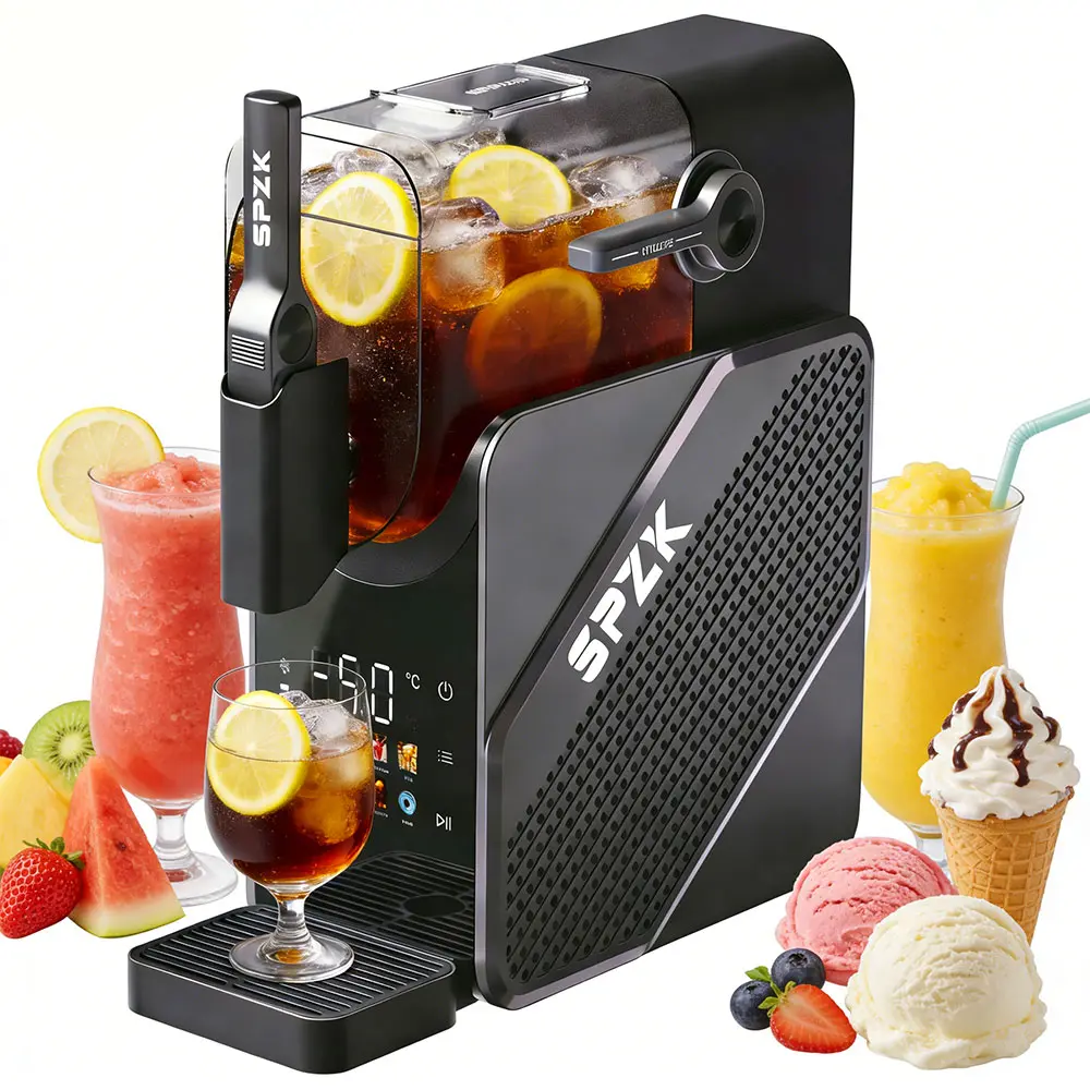 SPZTJK Slushie Machine  Food-Grade Stainless Steel  5-Second Quick Slush Make Slush, Milkshakes, Cocktails, Wine & 200+ Drinks Without Ice Auto-Clean Function | For Home, Office, Restaurant, Bar & Parties  Ice