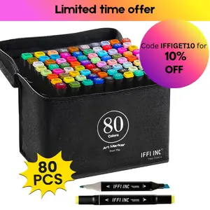 80-Color Dual-Tip Alcohol Marker Set for Artists with Double Tips and Blending Function - Ideal for Crafts Art Supplies for Drawing, Skitching, Coloring & Highlilghting, Markers for Book Painting Card Making, Carry bag for kids & Adults Perfect for Gift