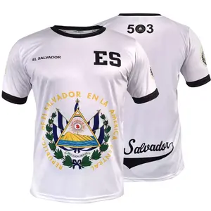 Fox & Fury El Salvador Soccer Jersey White El Salvador Shirt for All Salvadorans Men/Women/Unisex Sports Top Breathable Athletic Top