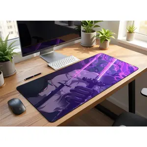 Mouse pad Roronoa Zoro, Anime, XXL Gaming Desk Mat, Clavier Souris, One Piece Manga Art, Noir et Blanc, Bureau Japonais, Accessoire Gaming