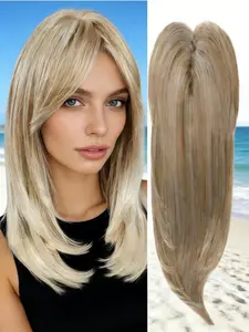✨ Transform Your Hair in Seconds! Blonde Highlight Bangs Hair Topper | High-Quality Kanekalon Synthetic | Easy Clip-In for Natural Volume & Realistic Look | Your Daily Hair Must-Have!