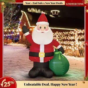 Christmas inflatable decorations-6 FT Santa Claus Inflatable Decoration with LED Lights,suitable for outdoor, outdoor courtyard door decoration christmas decorations