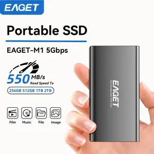 EAGET High-Speed Solid-State Drive Type-C3.2 Portable External Hard Drive, High Capacity High Speed 550MB/s,Plug And Play External Storage, Picture Video Backup Reliable Storage, For Game/File/Photo Album/Video/Music/USB Storage Devices