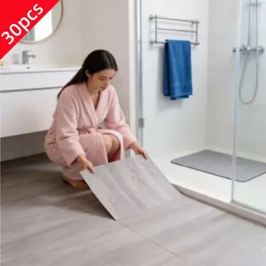 30-piece faux marble thickened floor and wall stickers: DIY, non-slip, self-adhesive, moisture-resistant, suitable for kitchen, bathroom, and furniture decoration