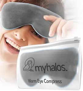 MyHalos Heated Eye Mask for Dry Eyes – Moist Heat Steam Warm Compress for Styes, Chalazion & Eye Strain Relief | Washable, Reusable & Microwavable