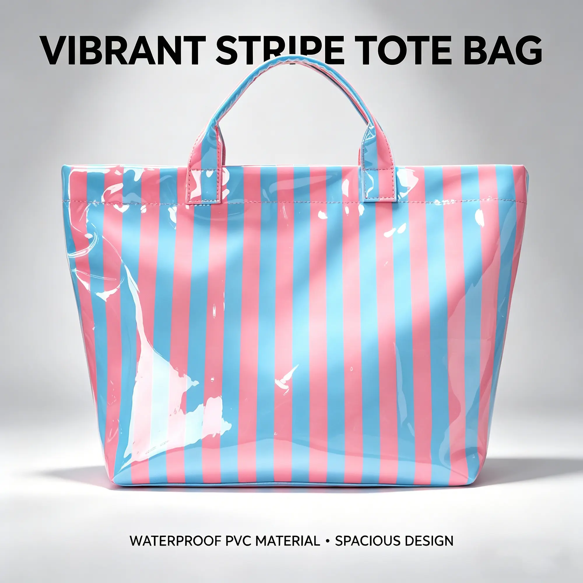 Striped Color Block Jelly Tote Bag, Large Capacity Lightweight Shoulder Purse, Fresh and Sweet Casual Everyday Bag for Summer, Beach and Vacation, Zipper Closure, Adorable Gift for Women