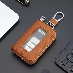 Car Key Case, PU Leather Car Key Bag, Universal Car Key Holder, Car Interior Accessories for Men & Women, Car Key Protector