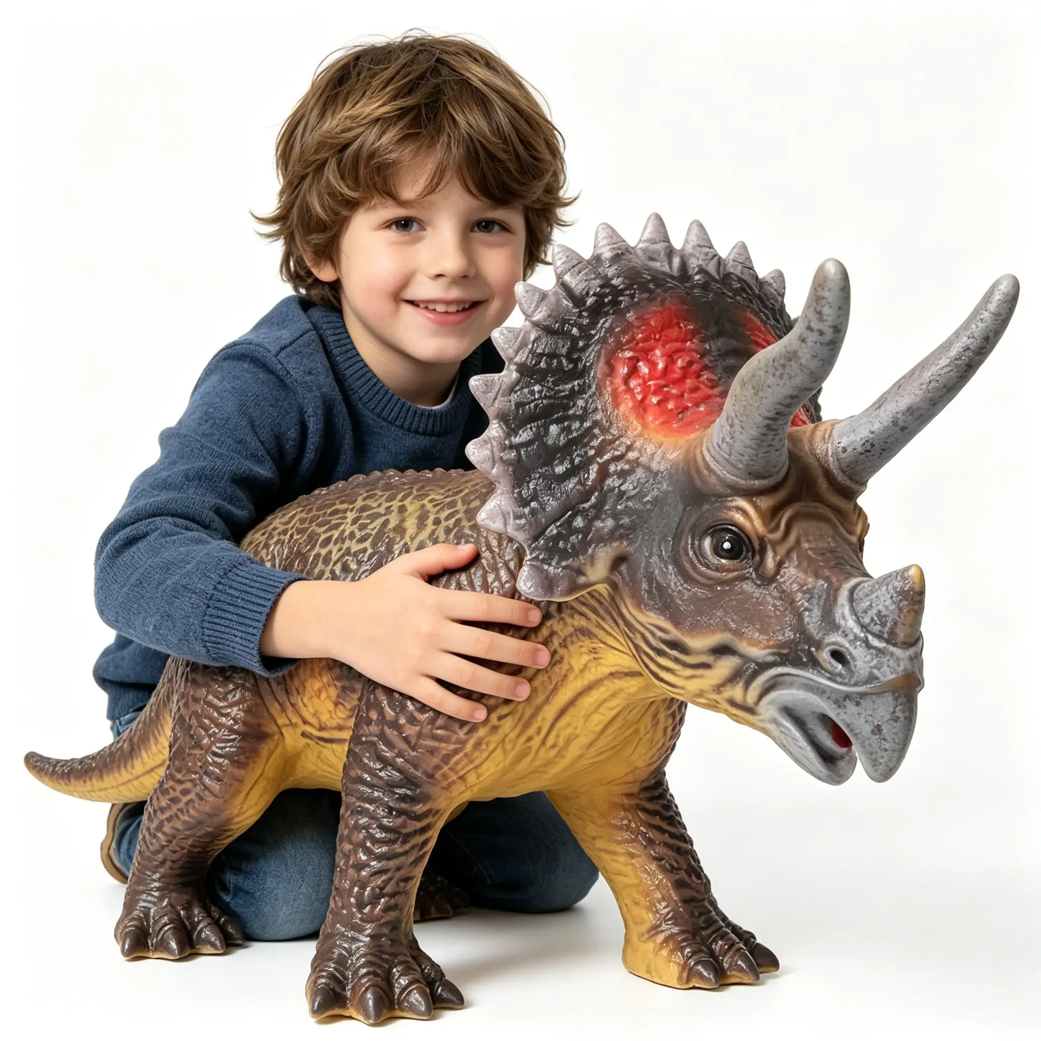 Giant Triceratops Inflatable Dinosaur Toy - 32in Realistic Dinosaur Figure, Jumbo Learning Tool for 3-7 Year-Olds, Perfect Party Favors, Birthday Gifts
