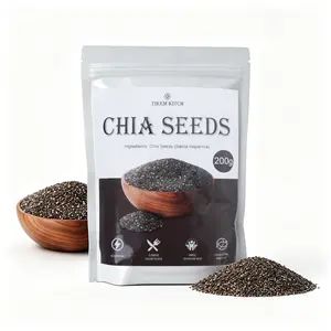 Premium Black Chia Seed Snack, 7oz (200g), Gluten-Free, Sugar-Free, No Additives, Rich Fiber Source, Ideal for Puddings, Smoothies Natural