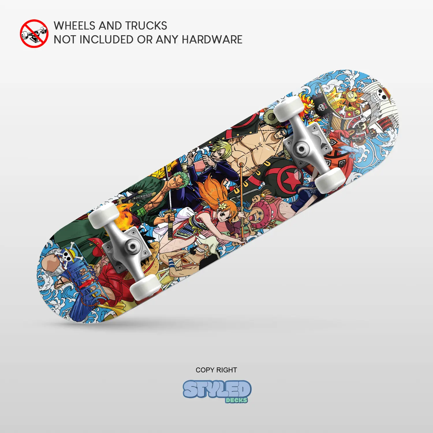 pirate skateboard decks made with 100% Canadian maple no hardware includes