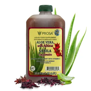 Viral PROSA Aloe Jamaica & Hibiscus Herbal Supplement with Vitamin C for Digestive Immune Support 33.8 fl oz Liquid Formula Made in USA Natural Healthcare Aloe Vera Antioxidant
