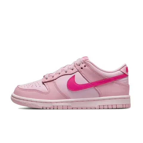 Nike Dunk Low 'Triple Pink' Girls/Women Lowtop Casual Sneaker - Lace-Up Shoes for Women, Cushioned Sole Walking Shoes, Breathable Sports Footwear for Training