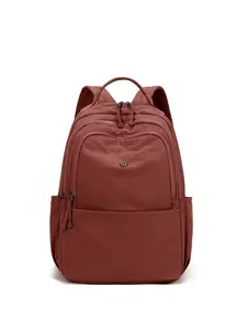 1pc Women's backpack with solid color and clean color, zipper closure, fashionable and versatile, Trendy Backpack, casual and simple, suitable for students to go to school, campus travel, work and commuting, women's backpack