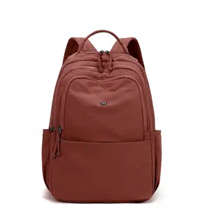 1pc Women's backpack with solid color and clean color, zipper closure, fashionable and versatile, Trendy Backpack, casual and simple, suitable for students to go to school, campus travel, work and commuting, women's backpack