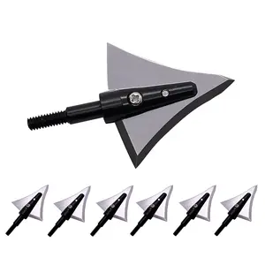 6PCS Hunting Broadheads 125 Grain Fixed Blades Stainless Steel Right Bevel for Compound Bow Crossbow Recurve