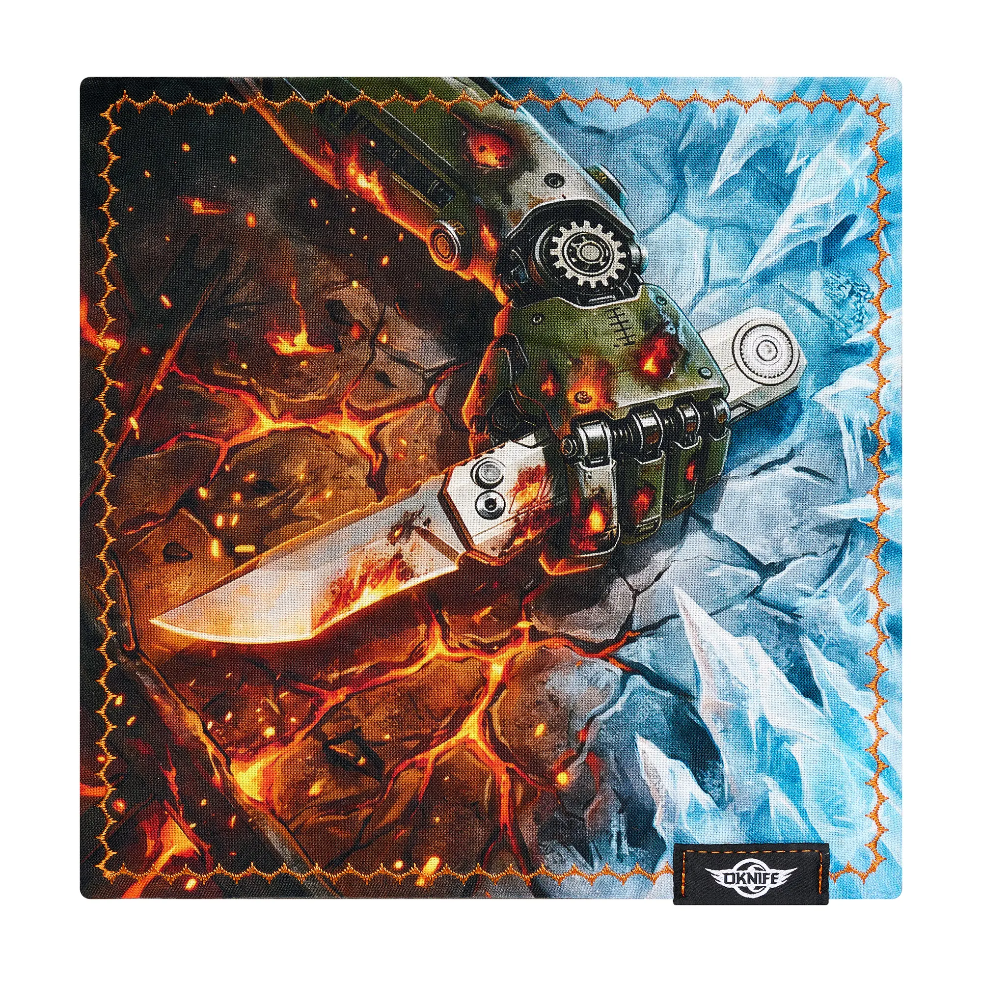 OKNIFE Ohanks Z1 Compact EDC Skull Print Handkerchief Knife - 100% Cotton, Folds Easily, Tools & Hardware Accessory for Cleaning Surfaces, Holiday Vibes Display Gadget,summerfinds