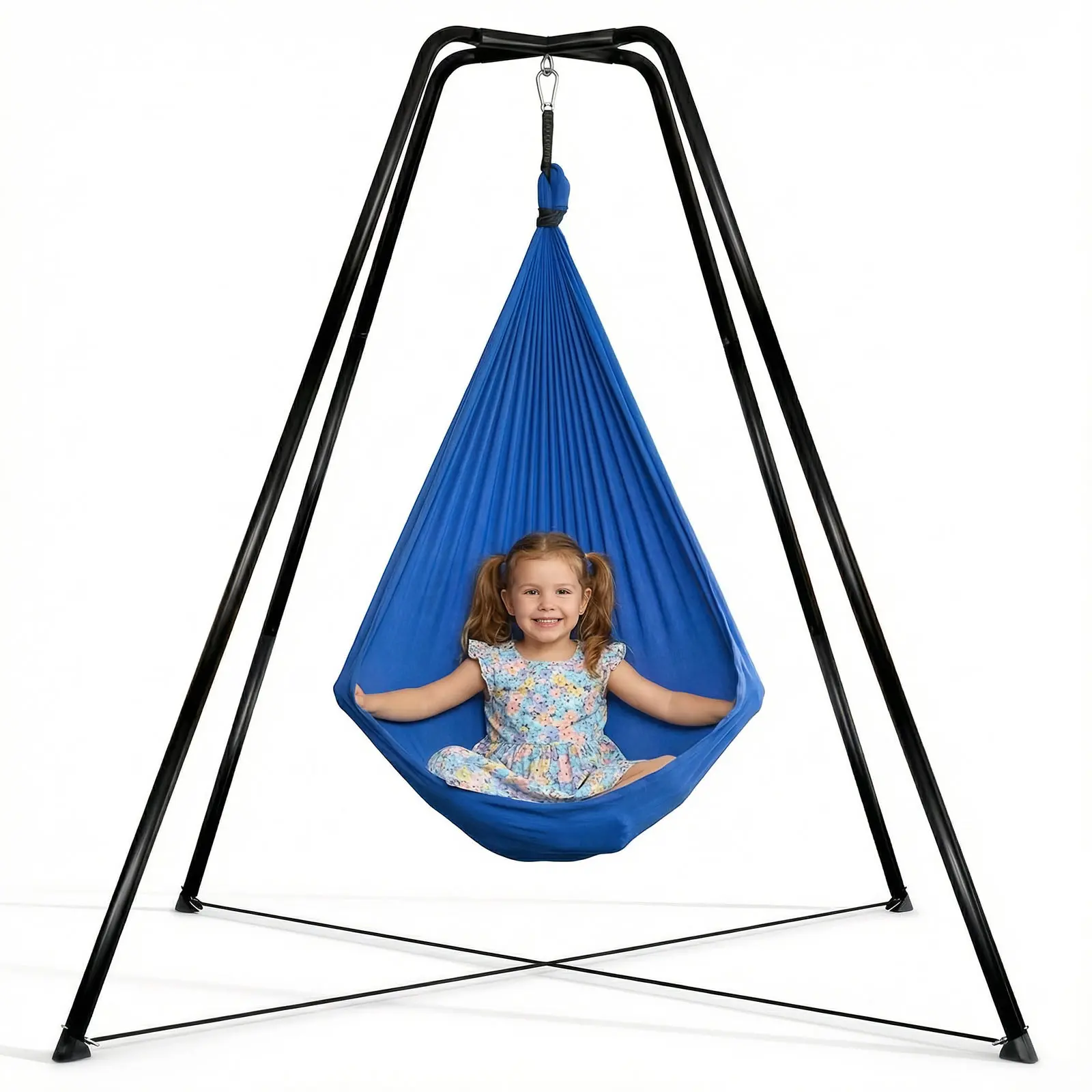 Heavy Duty Metal Hammock Swing Stand for Kids & Adults, 330LBS Sensory Swing Frame, 360° Rotation, Quick Assembly, Weather Resistant for Backyard Playground Park