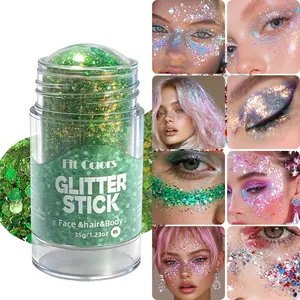Multi-Use Glitter Stick - Holographic Shimmer for Face, Hair & Body, Festival & Rave Makeup