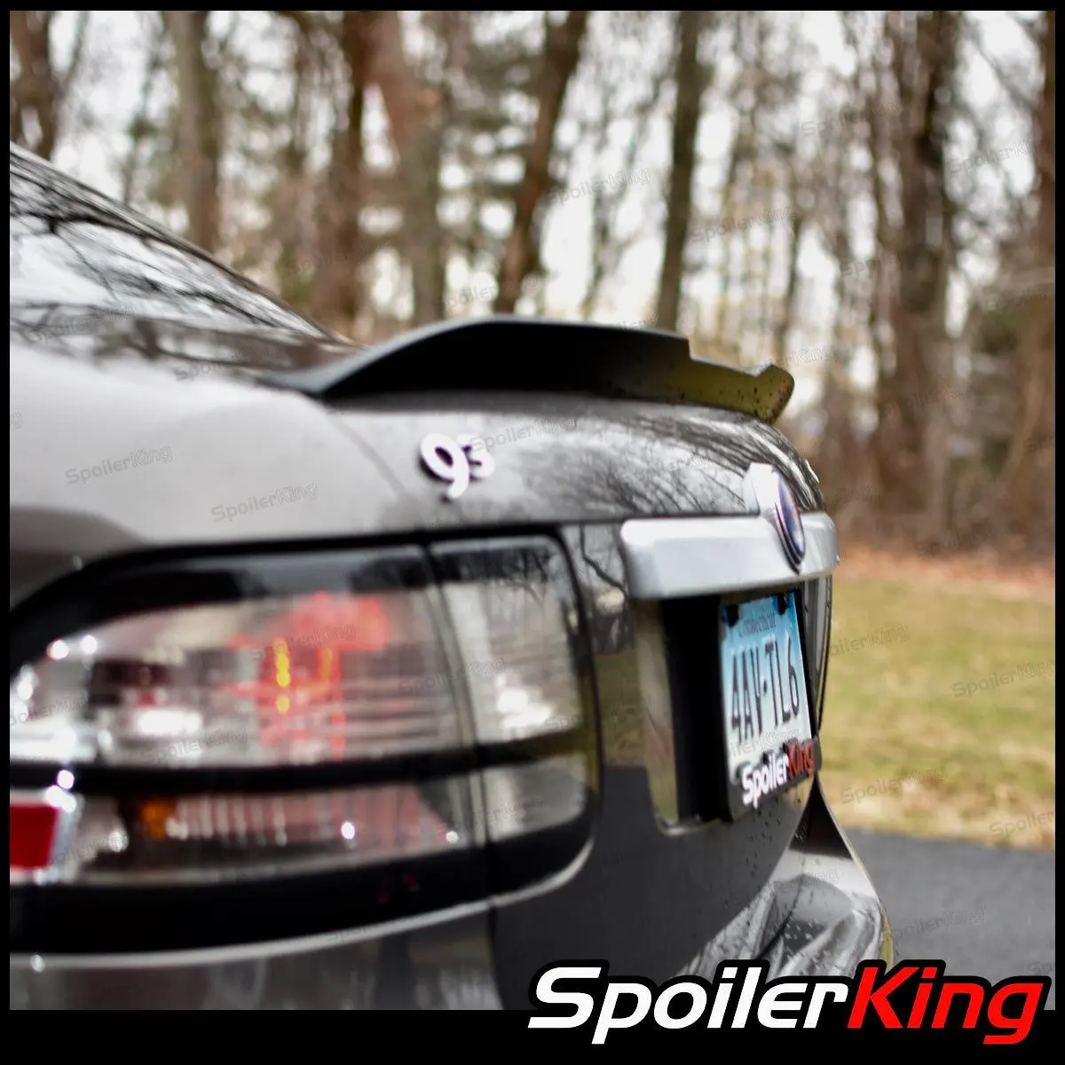 Spoiler King Polyurethane Car Rear Spoiler, Duckbill Style with Center Cut, Auto Body Replacement Part (284GC) for Saab 9-3 (2003-2012) – Auto Accessories Bundle