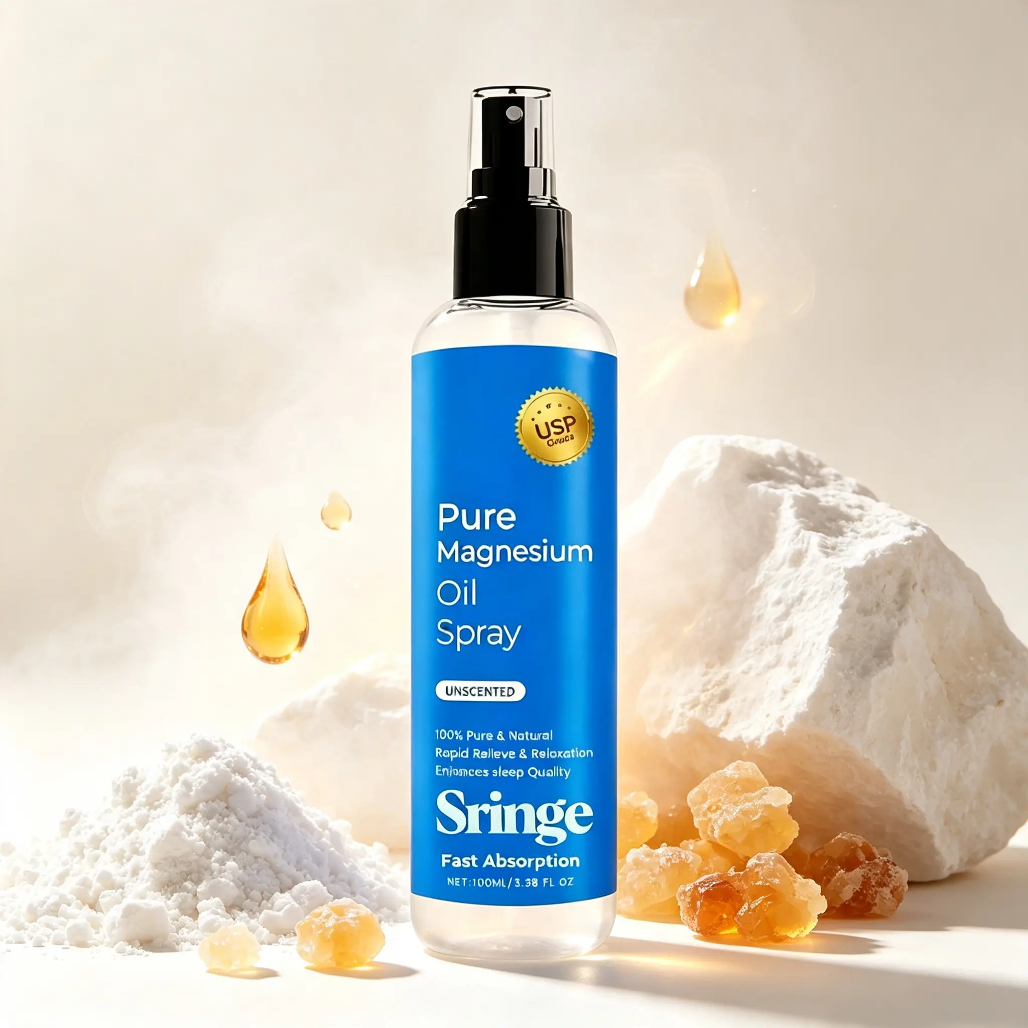 Unboxing USP 100ml Pure Magnesium Oil Spray  100% Natural Unscented Mist for Muscle Relaxation | Fast-Absorbing Body Spray for Sleep Quality & Calm Mood | Daily Wellness Routine
