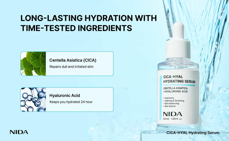 NIDA Hydrating Renewal Serum(s) CICA Hyaluronic acid Peptide Propolis Dry Skin Wrinkles NIDA Hydrating Renewal Serum(s) CICA Hyaluronic acid Peptide Propolis Dry Skin Wrinkles