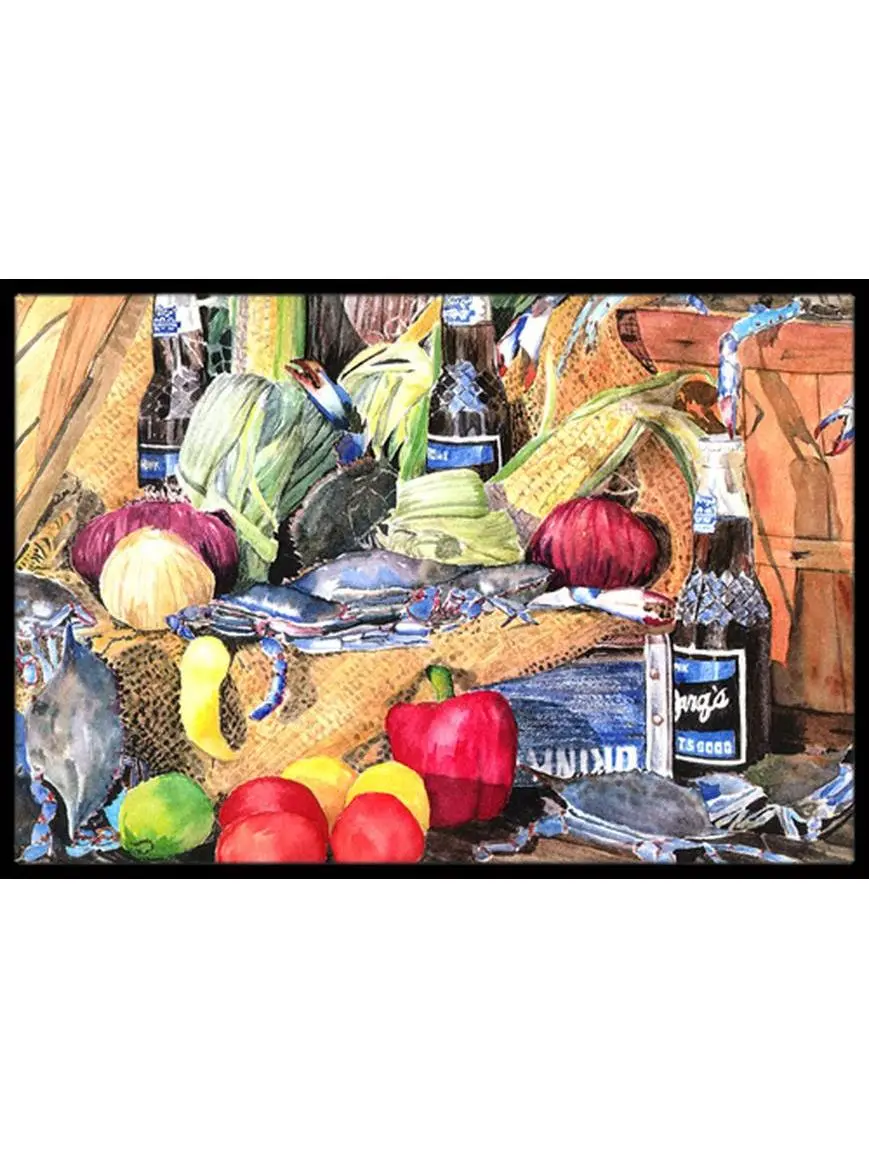 Carolines Treasures 8538MAT Anti-Skid Durable Fade-Resistant Barq's and Crabs Indoor & Outdoor Doormat, 18 x 27 in