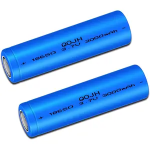 18650 Rechargeable Battery, 2Pack 3.7v Lithium ion Battery 18650 3000mAh for Headlamp, LED Flashlight, Solar Lights, Toy, Mini Fans etc (Flat Top)