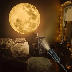 Moon Earth Projection Light - USB Ceiling Atmosphere Lamp Romantic Starry Moon & Planet Projector for Bedroom Home Decor Night Light Gift