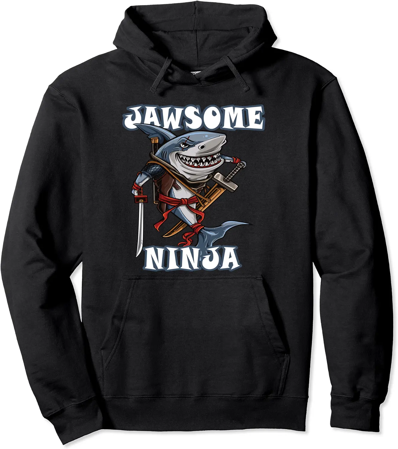 Jawsome Shark Ninja Japanese Samurai Katana Sword Gifts Pullover Hoodie - Jessicabal Shop 26B08NG4XKMH