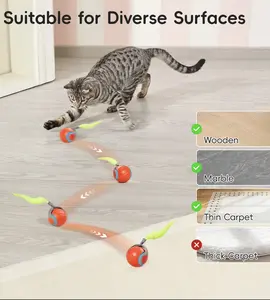 A moving ball toy with a feathered tail—a brand-new rechargeable ball designed specifically for indoor cats to exercise, featuring smart interactive play for cats and dogs