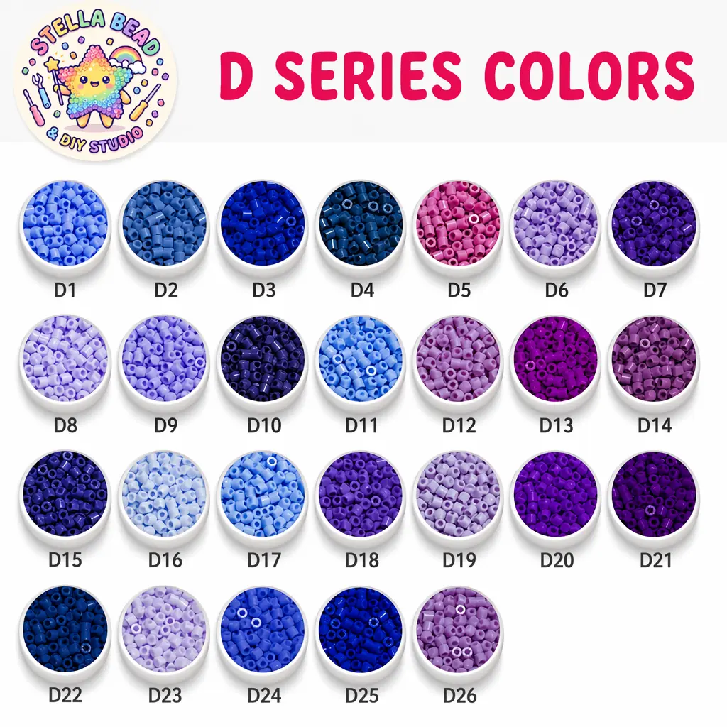 Stellabead 2.6mm Fuse Beads D Series Galaxy Purple Colors Refill Pack - 4000/10,000 Beads Per Color, 26 Color Options for DIY Crafts & Pixel Art Projects