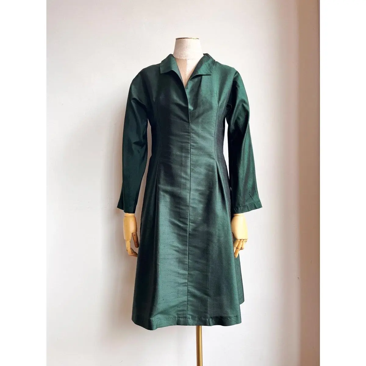 Ulrike Tunic in Emerald Silk Shantung