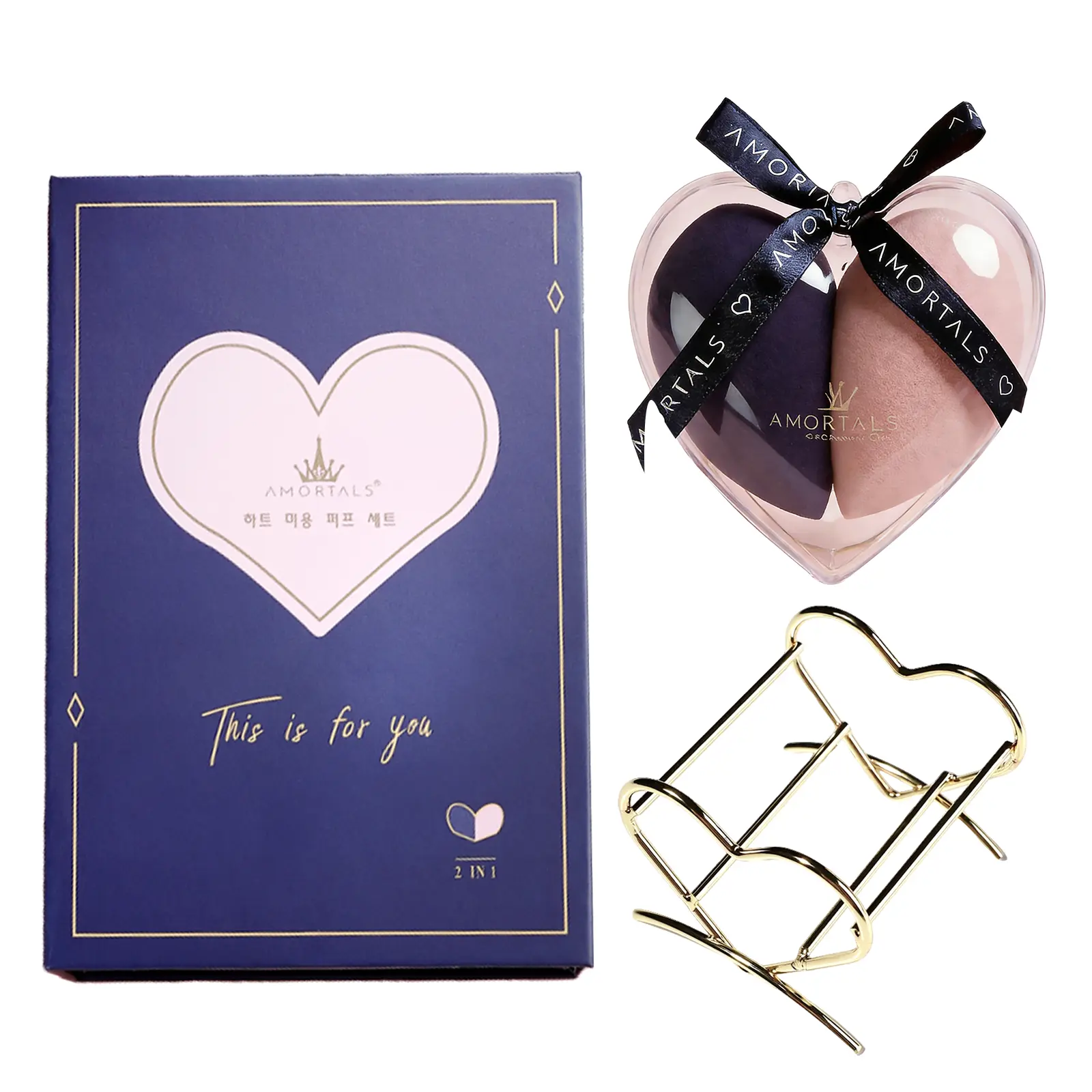 AMORTALS Beauty Sponges & Makeup Blender Set, Ultra-Soft Non-Latex Foam Sponge for Foundation & Concealer, for Sensitive Skin, Dual Wet & Dry Use, with Stand & Case - Christmas, Birthdays, Mother's Day Gift, Non Latex Sponges